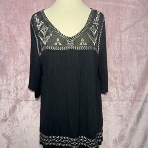 Womens Black Sheer Simply Irresistible Blouse Size XL